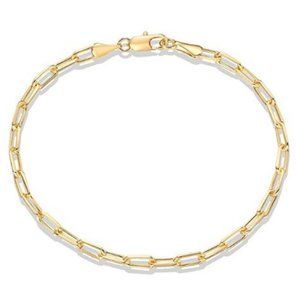 14K Gold Plated Paper clip/Curb/Figaro Chain Adjustable Bracelet for Women